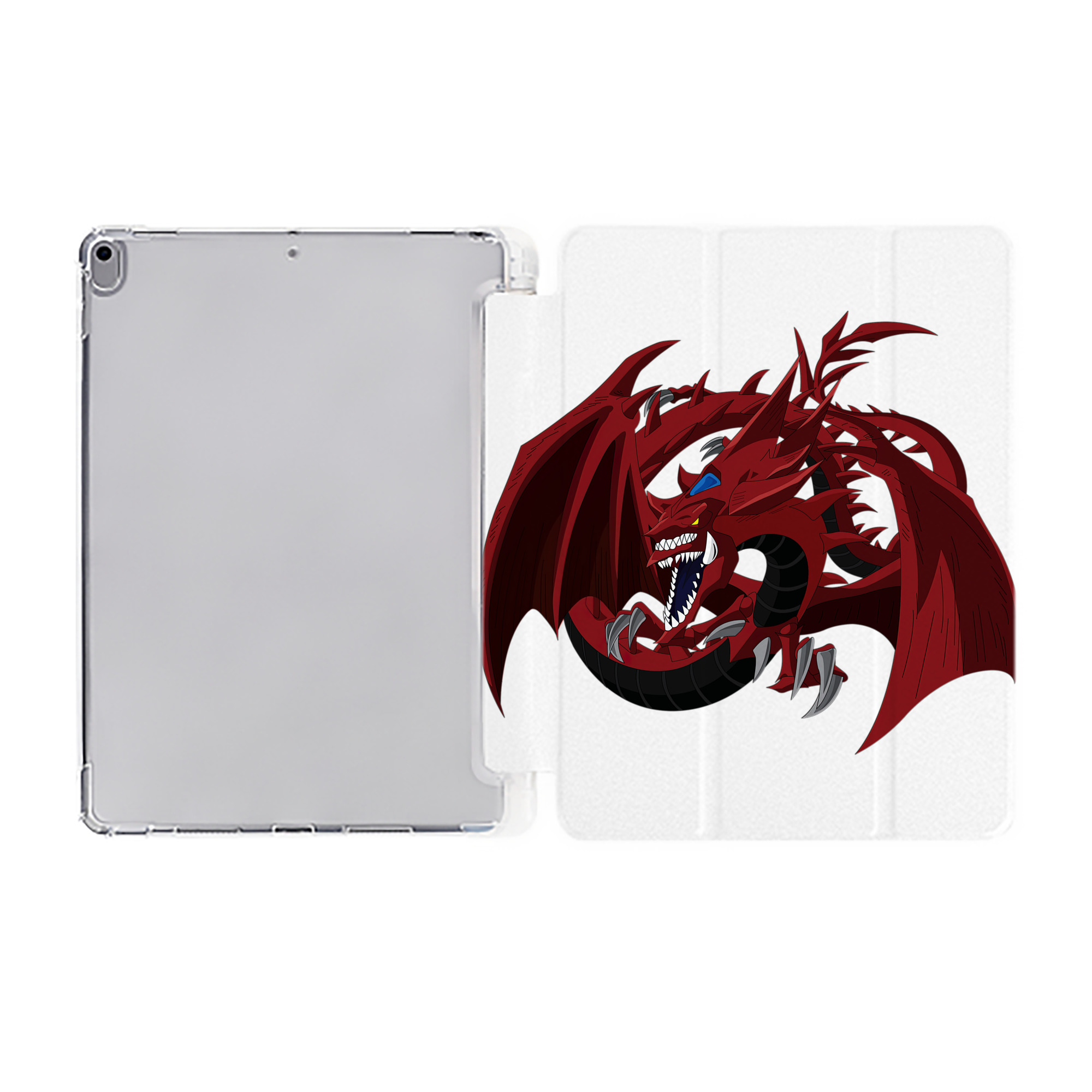 （画像用） 遊☆戯☆王 Yu-Gi-Oh! IPad ケース ペン収納付き 三つ折りスタンド PUレザー×シリコン 対応機種9.5/10.5/10.9インチ
